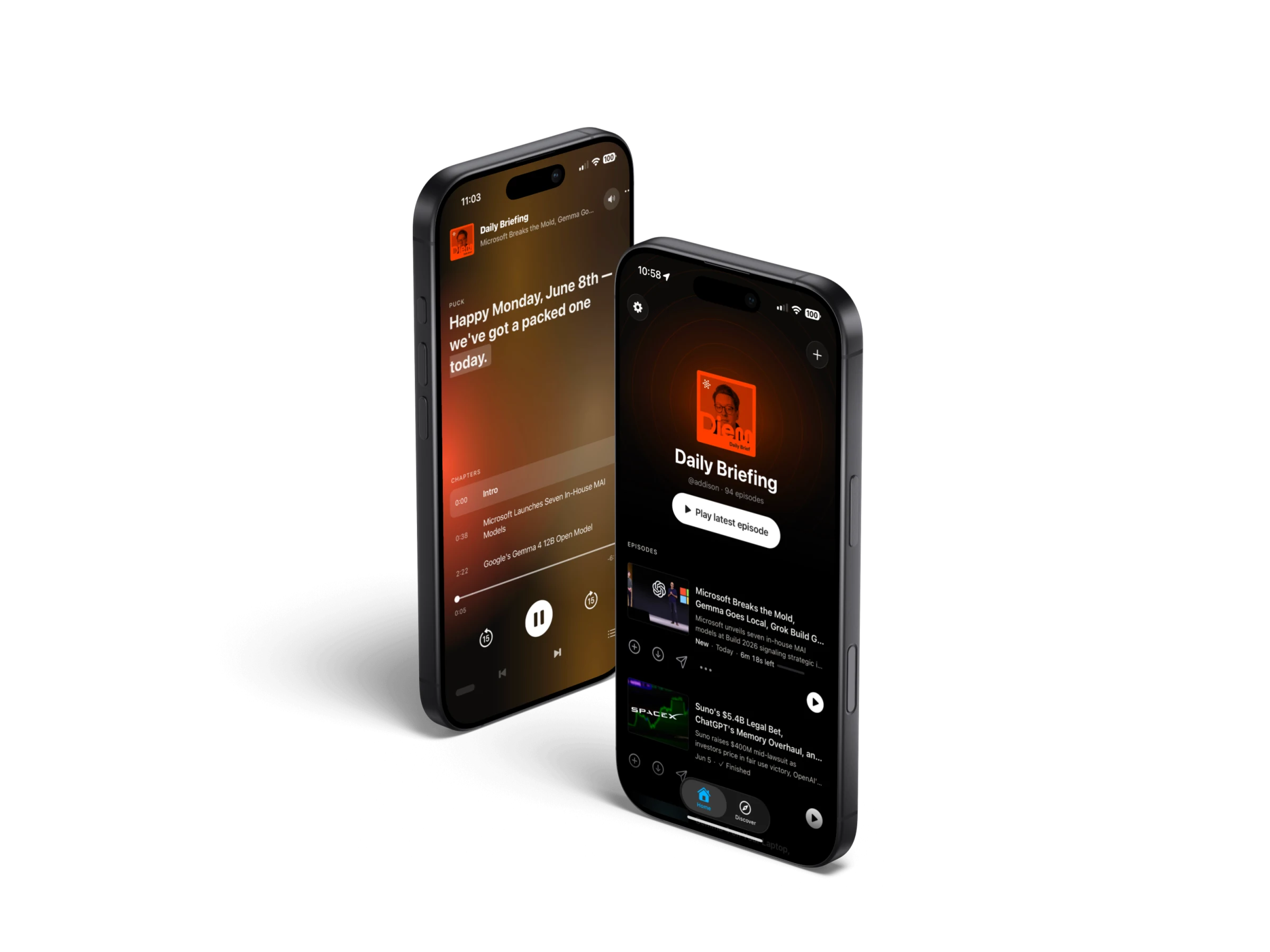 Diem app shown on two iPhones